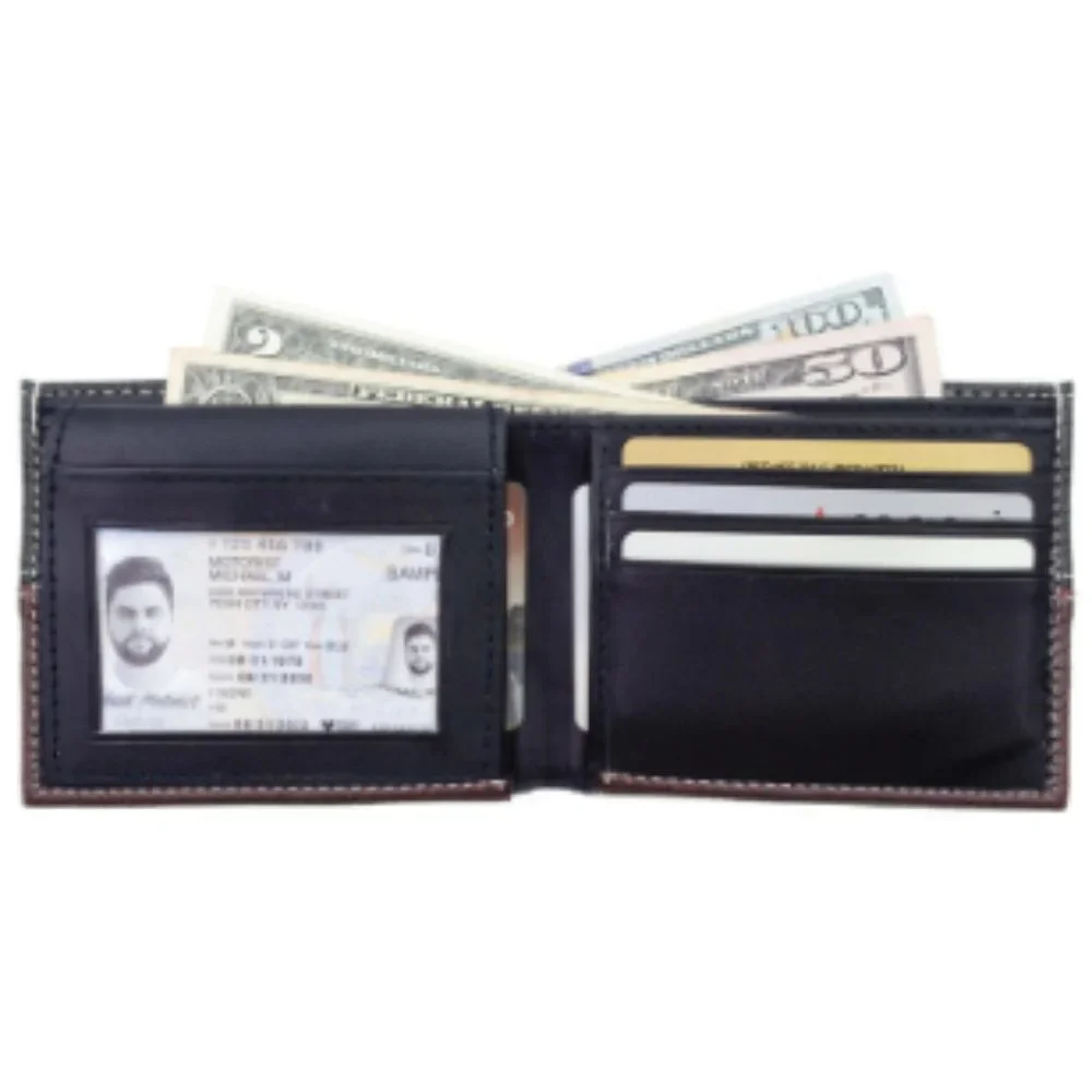 Mens Bifold Vegan Leather Wallet in Gift Box